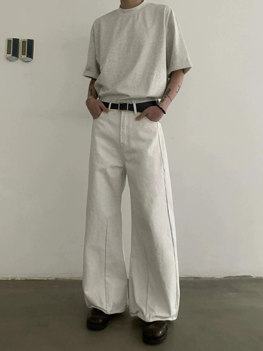 RT No. 18865 CREAM SCIMITAR STRAIGHT PANTS Product Image