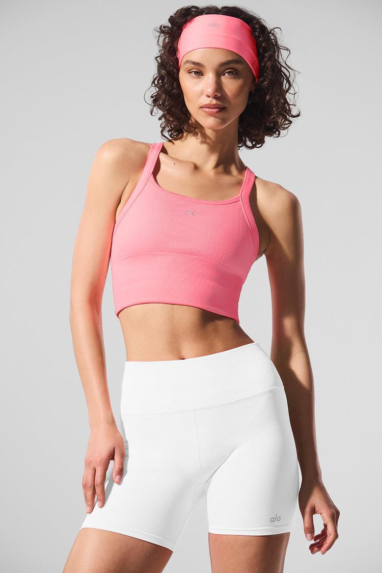 Seamless Ribbed Favorite Bra Tank - Neon Bubblegum Product Image