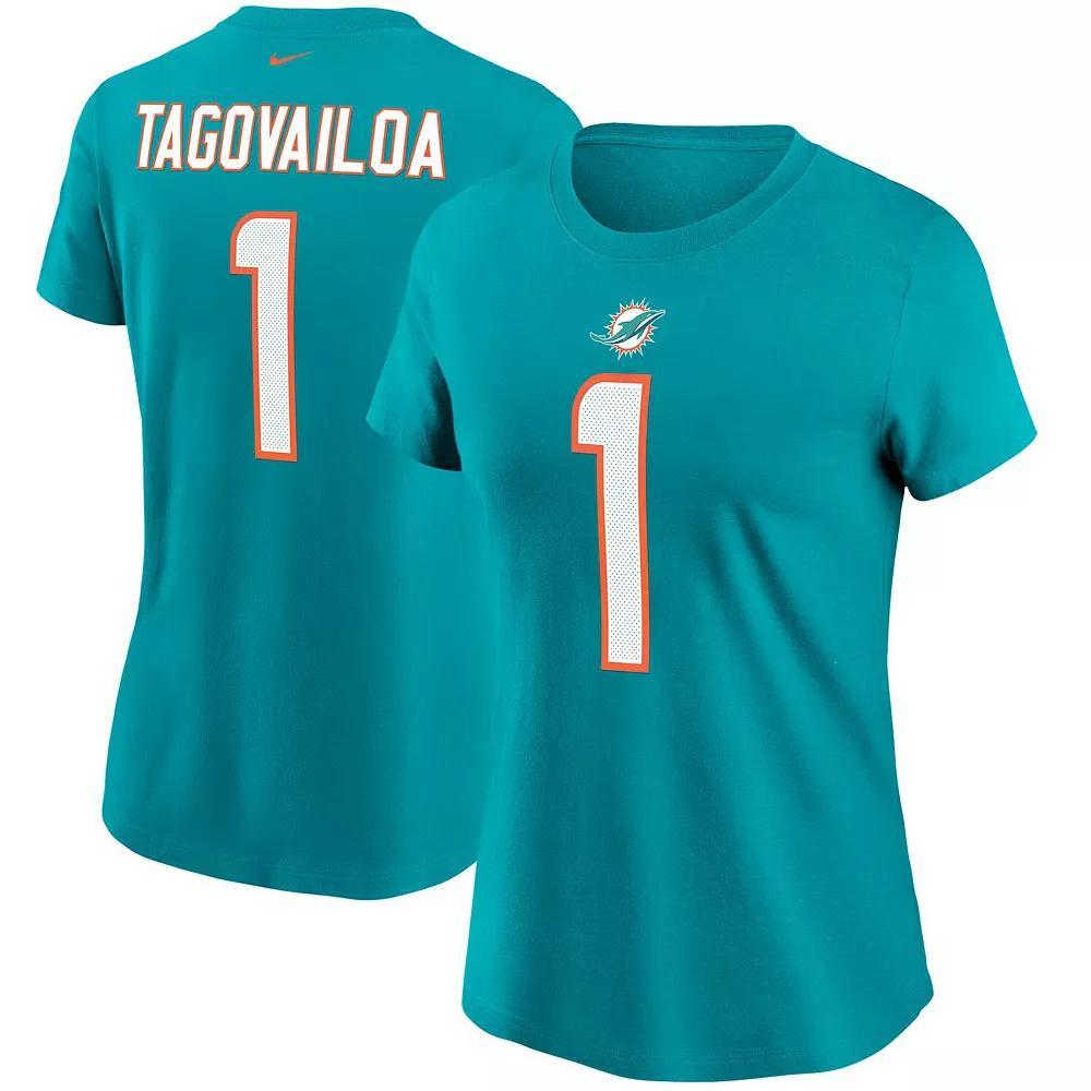 Women's Nike Tua Tagovailoa Aqua Miami Dolphins Name & Number T-Shirt,  Product Image