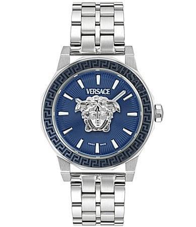 Mens Medusa Deco Stainless Steel Bracelet Watch, 43mm Product Image