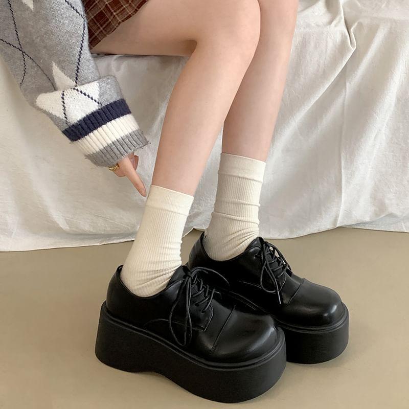 Platform Lace-Up Shoes Product Image