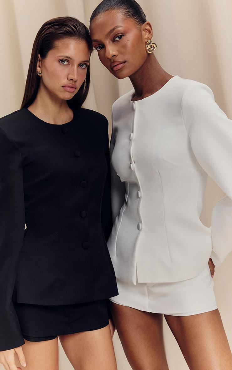 Black Woven Tailored Skort Product Image