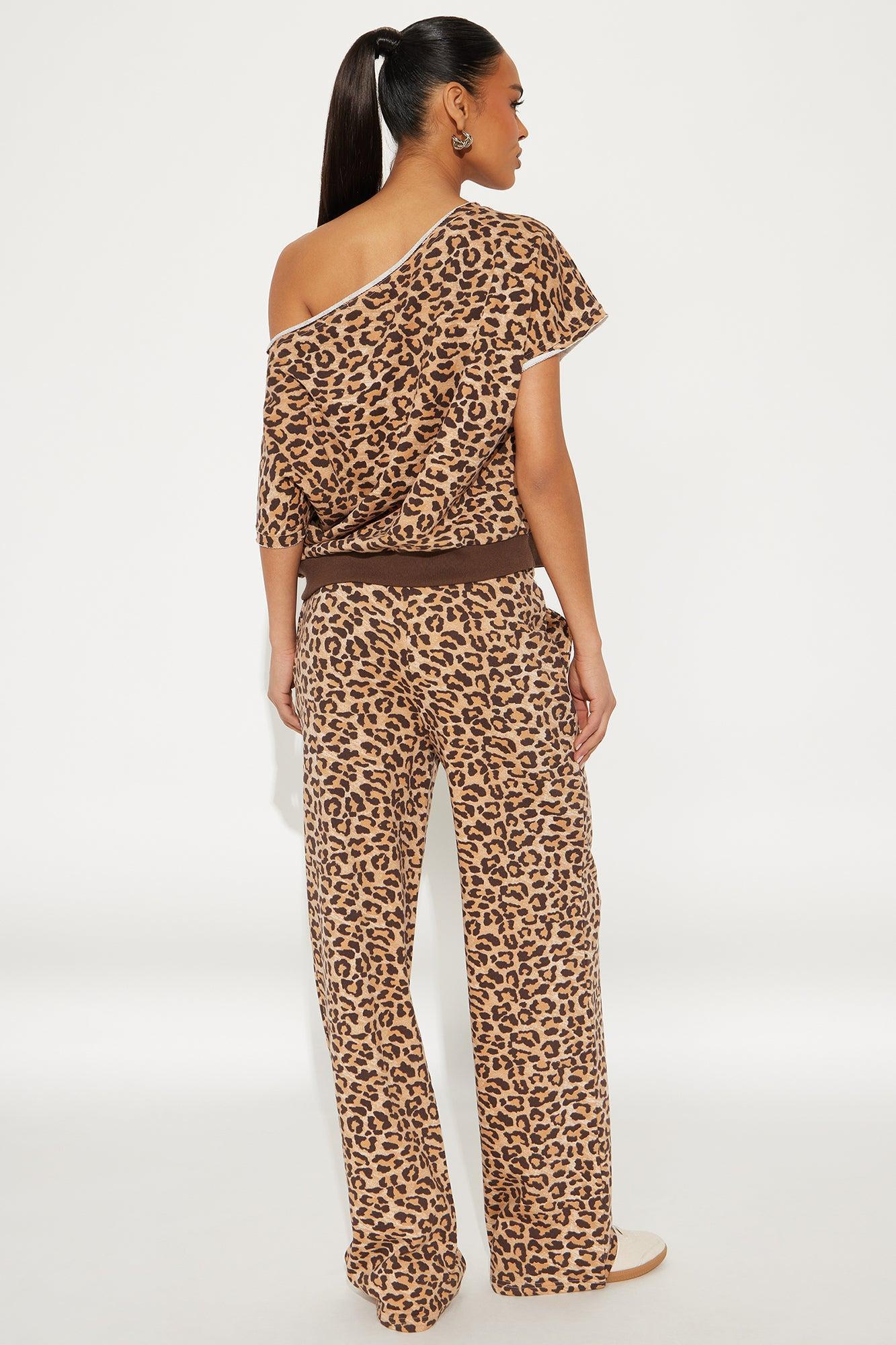 23 Off Shoulder Pant Set - Leopard Product Image