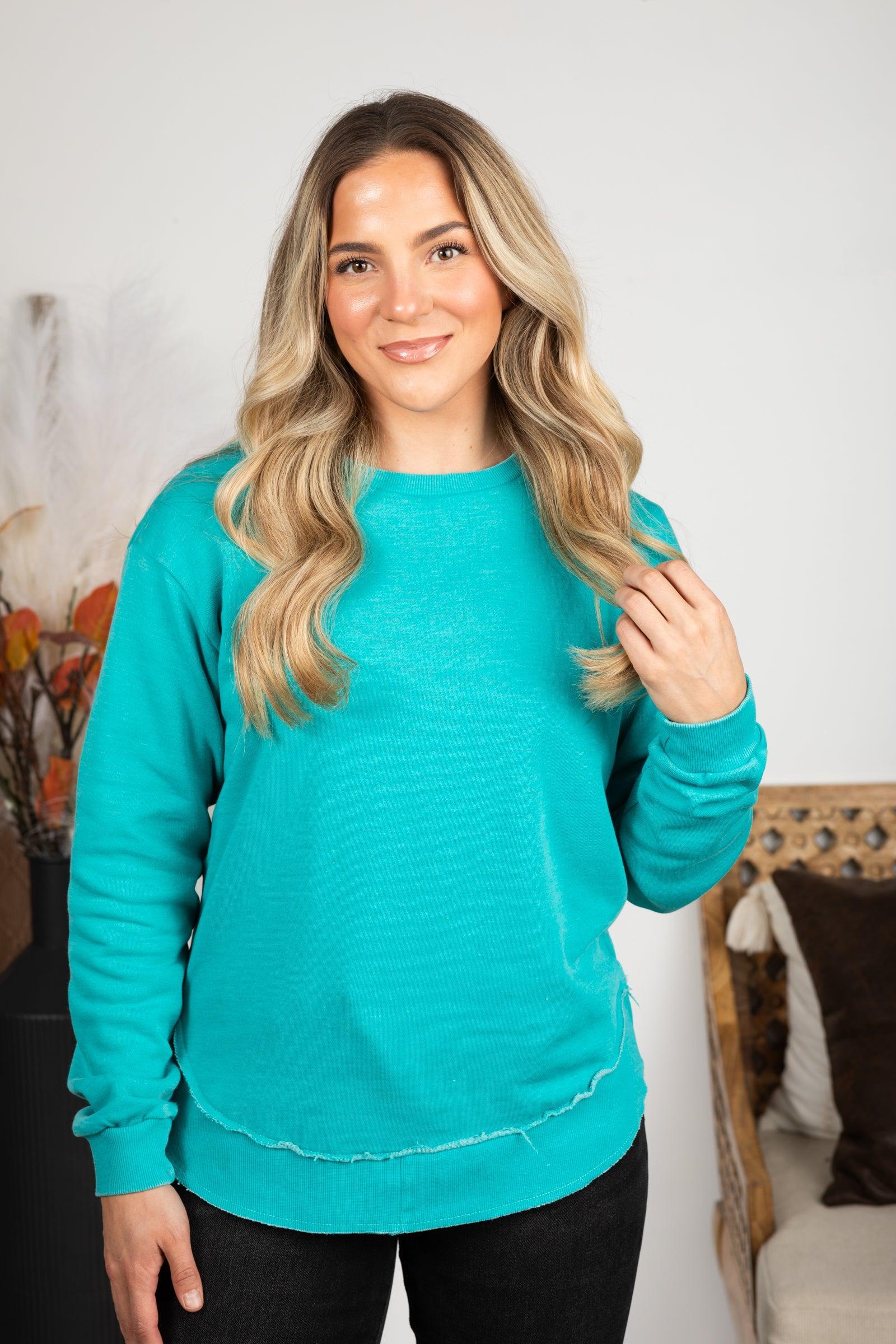 Pigment Dyed Cozy Campfire Round Hem Sweatshirt Product Image
