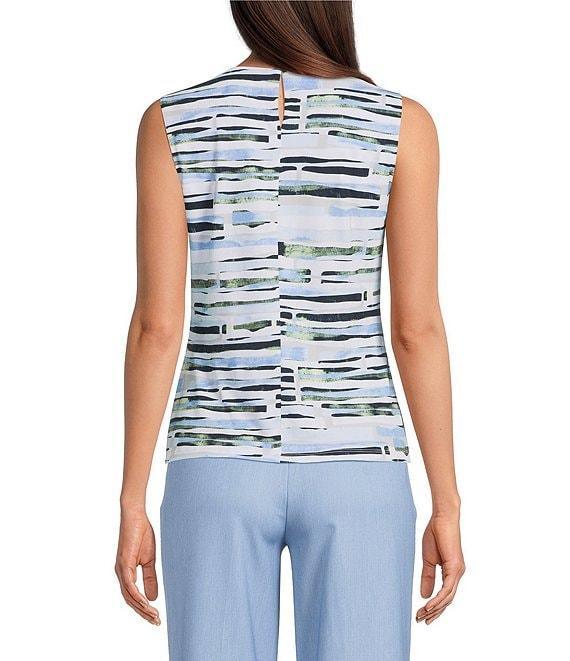 Calvin Klein Printed Sleeveless Pleat Neck Cami Product Image