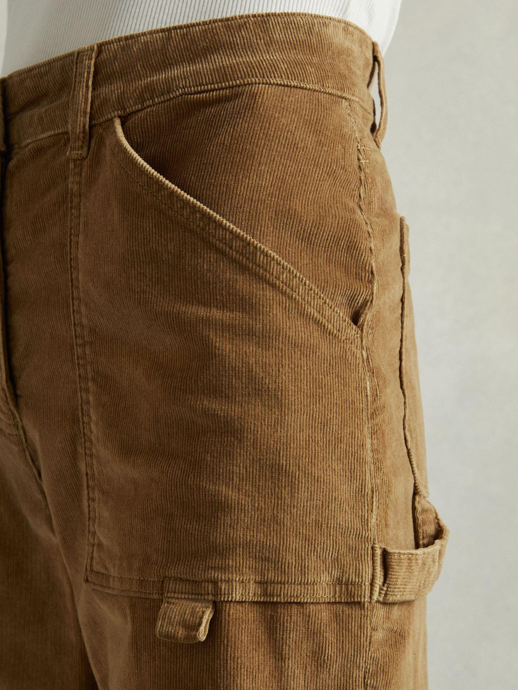 Cotton-Blend Corduroy Flared Trousers in Brown Product Image