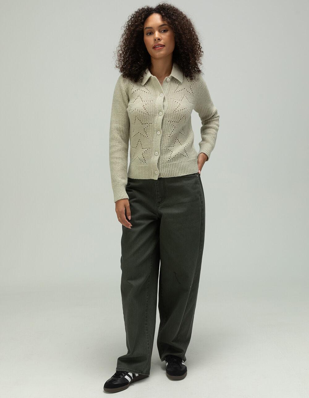 OBEY Fortune Womens Polo Sweater - MOONSTONE Product Image