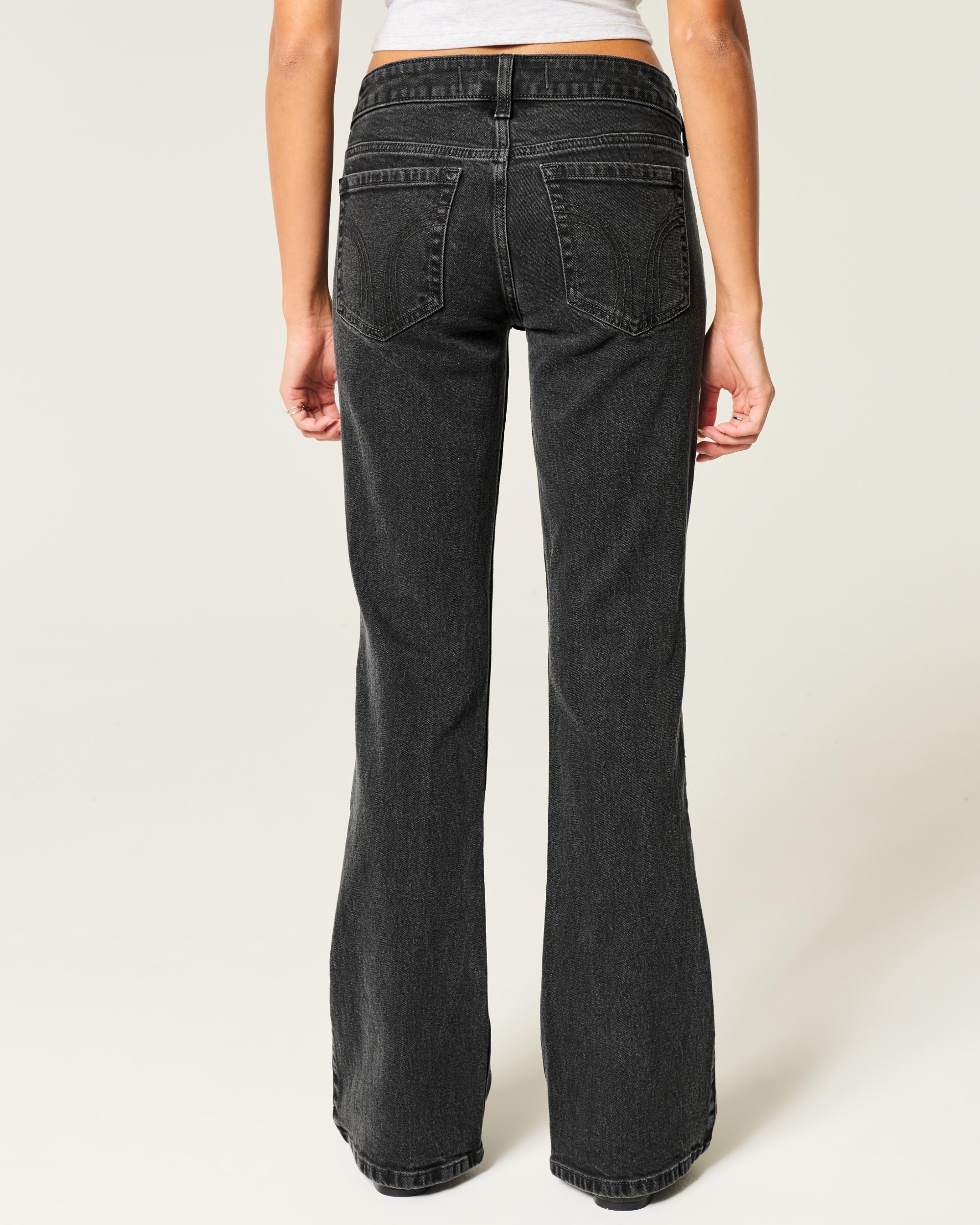 Low-Rise Washed Black Boot Jeans Product Image