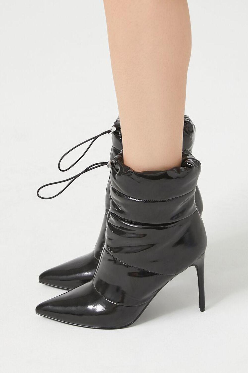 Quilted Faux Patent Leather Booties | Forever 21 Product Image