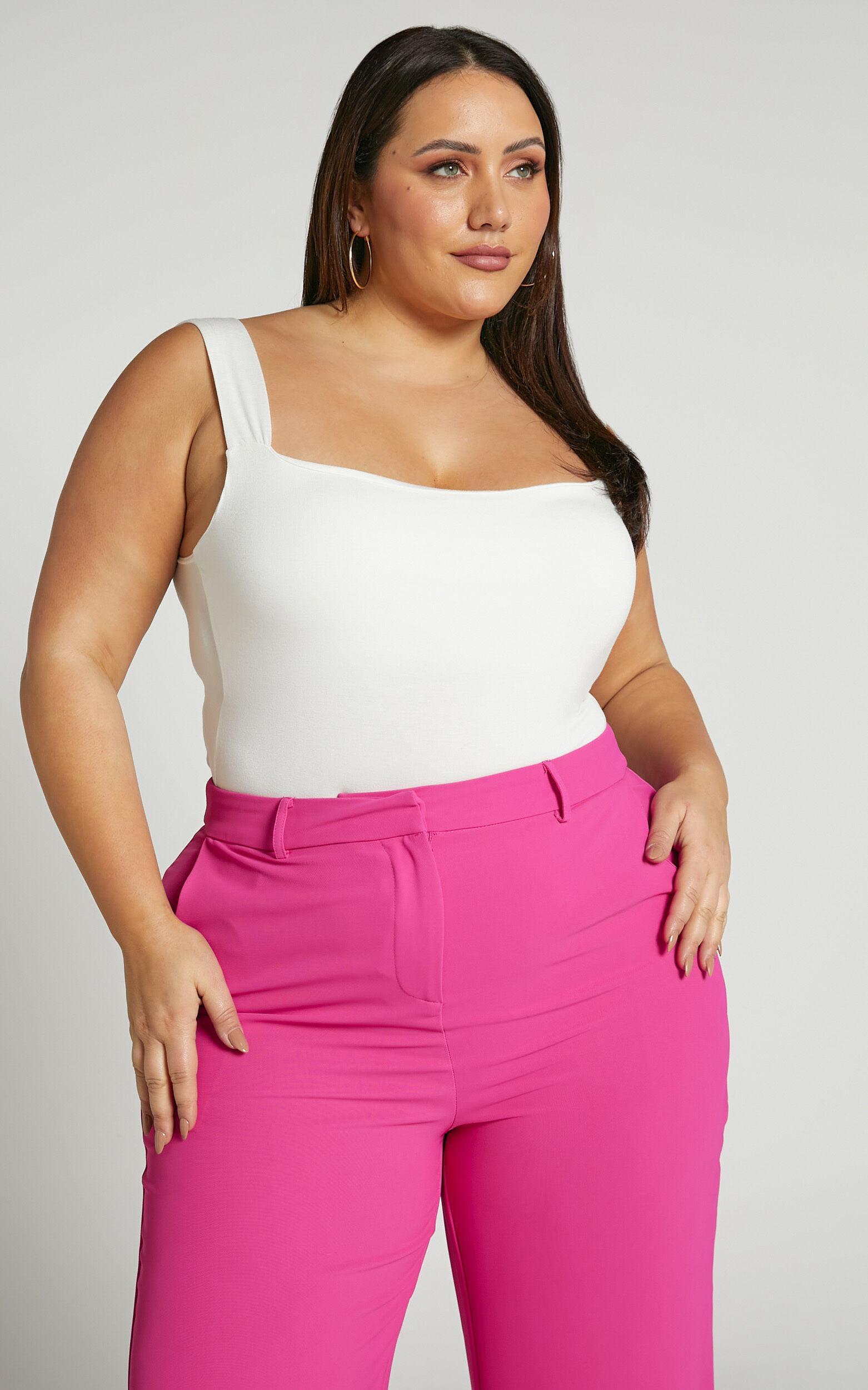 Off My Back Bodysuit - Square Neck Bodysuit in White Product Image