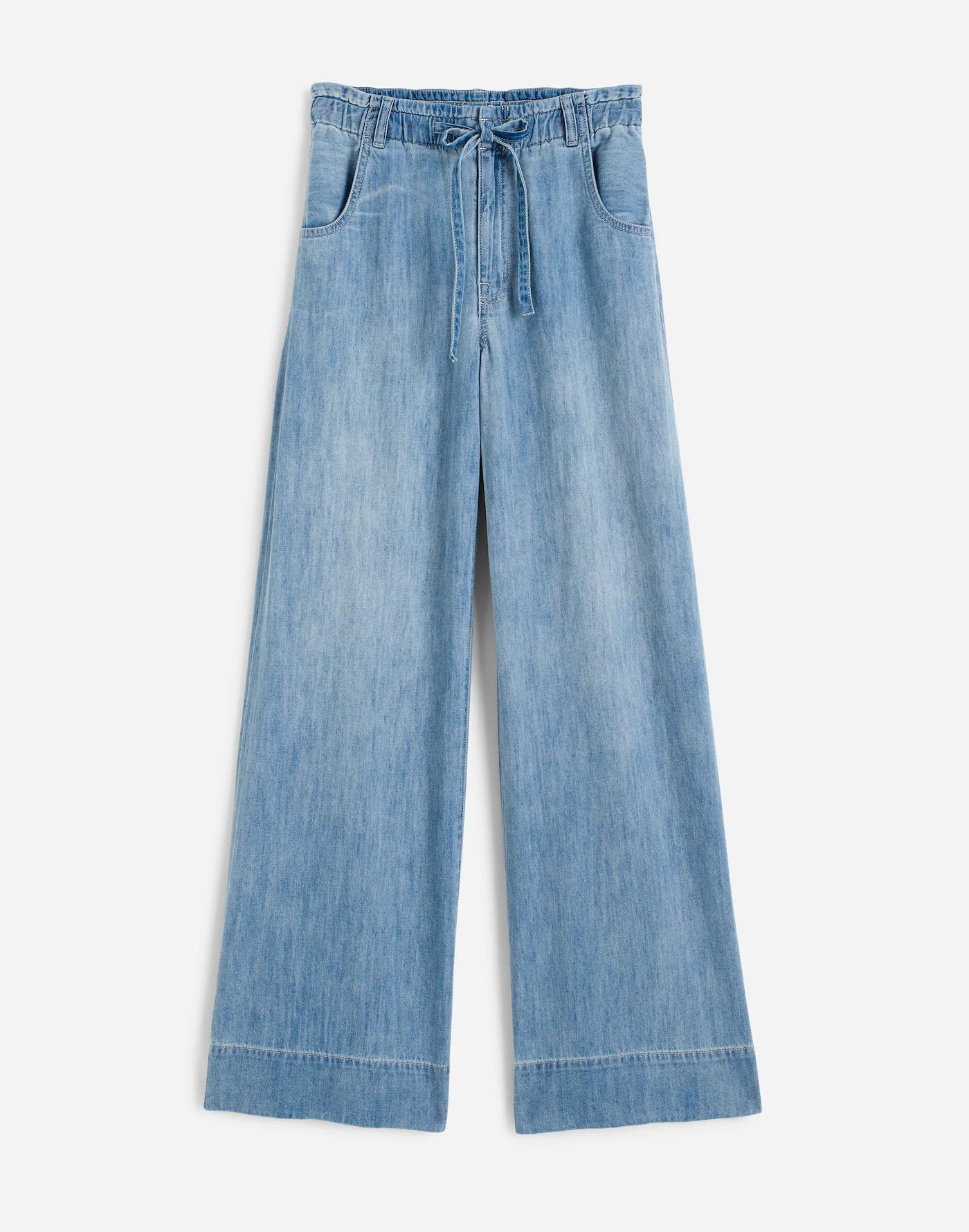 The Denim Pull-On Wide-Leg Pant Product Image