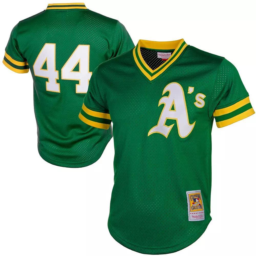 Men's Mitchell & Ness Reggie Jackson Green Oakland Athletics Cooperstown Mesh Batting Practice Jersey,  Product Image