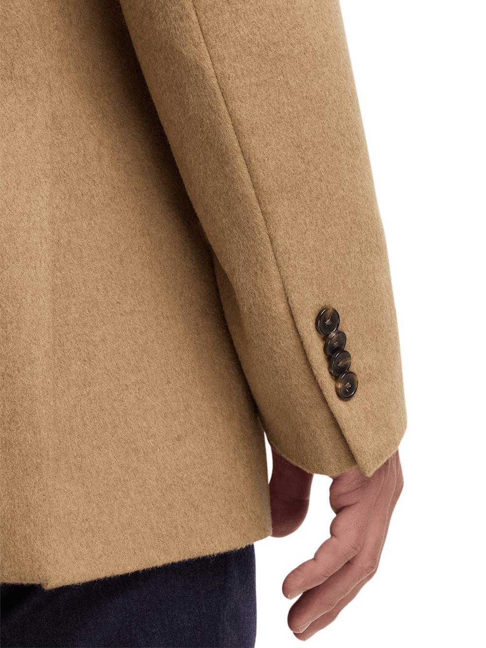 Camel Hair Double Breasted Peak Lapel Sport Coat - Camel Product Image