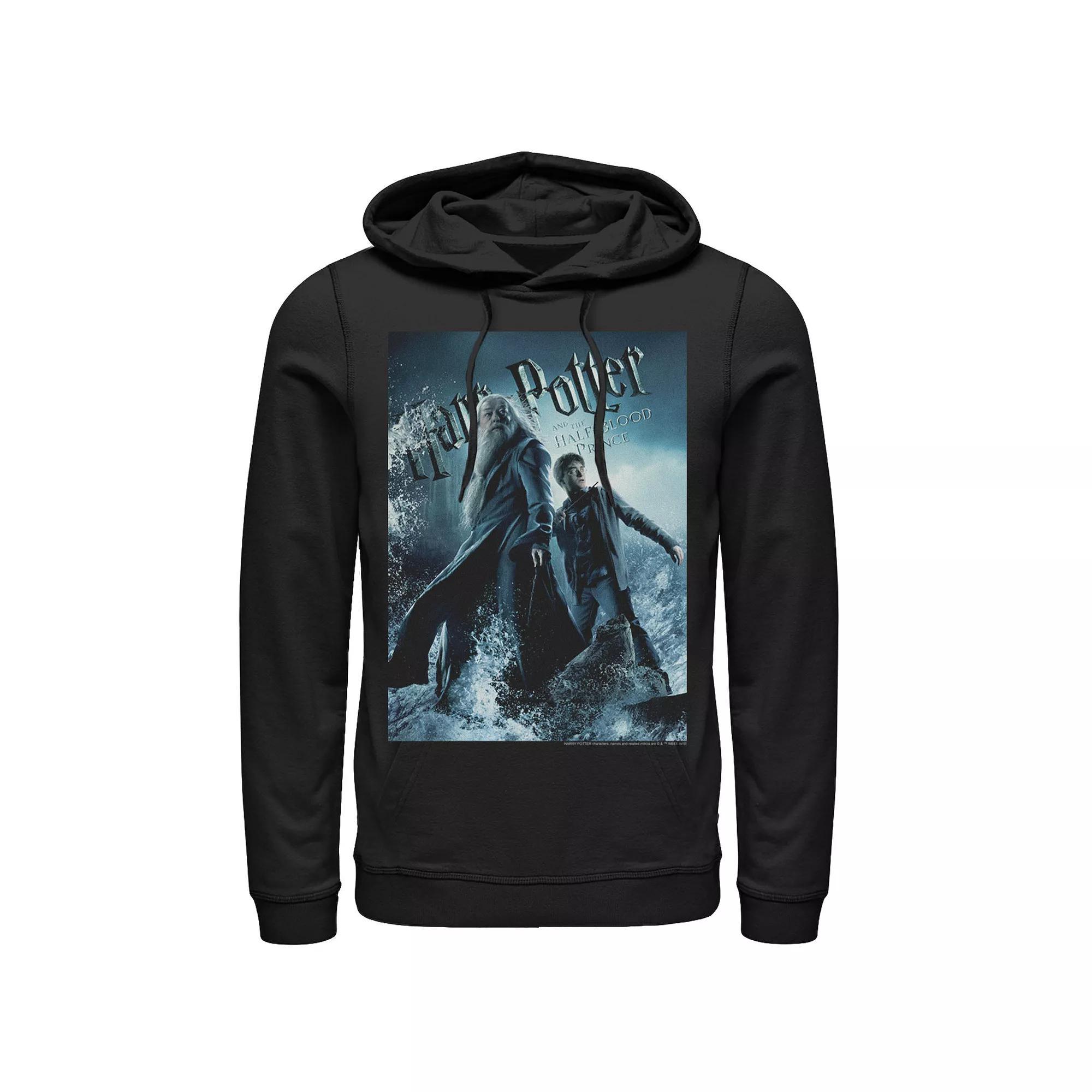 Men's Harry Potter Half-Blood Prince Dumbledore And Harry Poster Graphic Pullover Hoodie, Size: Small, Black Product Image