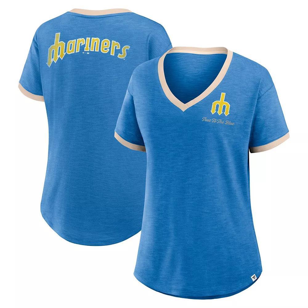 Women's Fanatics Navy Chicago White Sox Binge Worthy Stadium Slub V-Neck T-Shirt,  Product Image