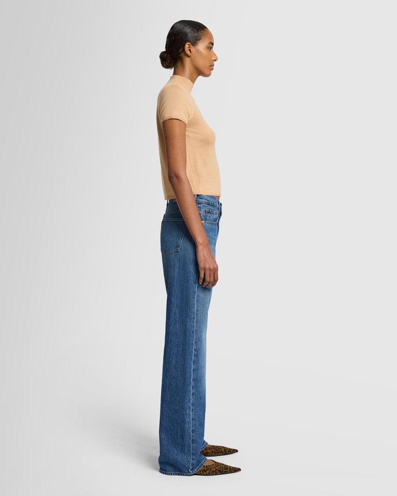 Cashmere Mock Neck Short Sleeve Sweater Product Image