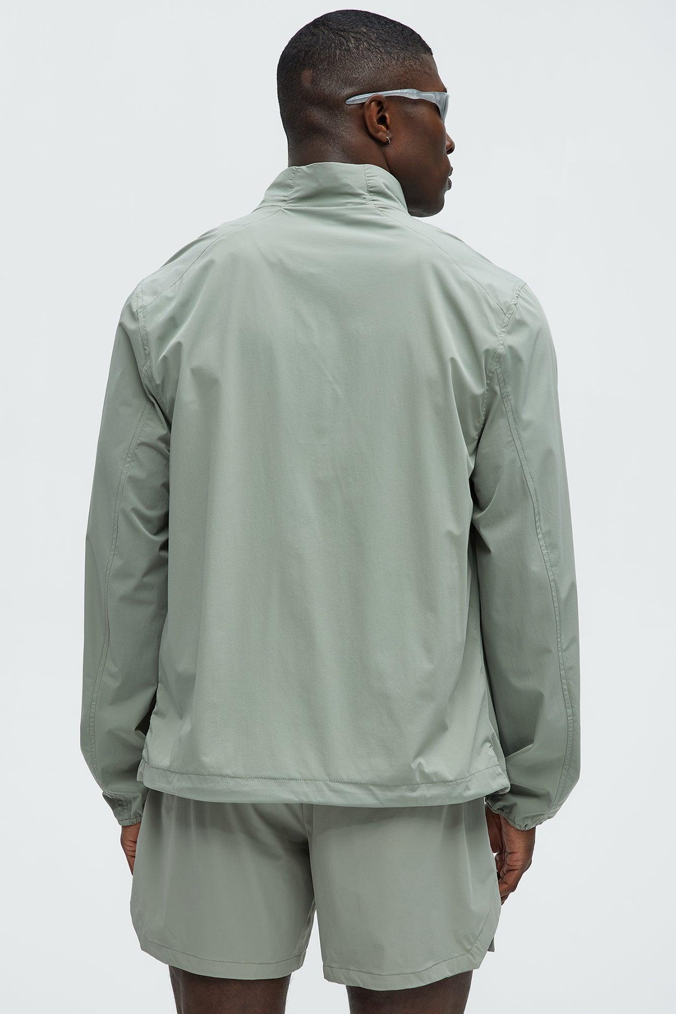 Lightweight Stretch Running Windbreaker Jacket - Sage Product Image