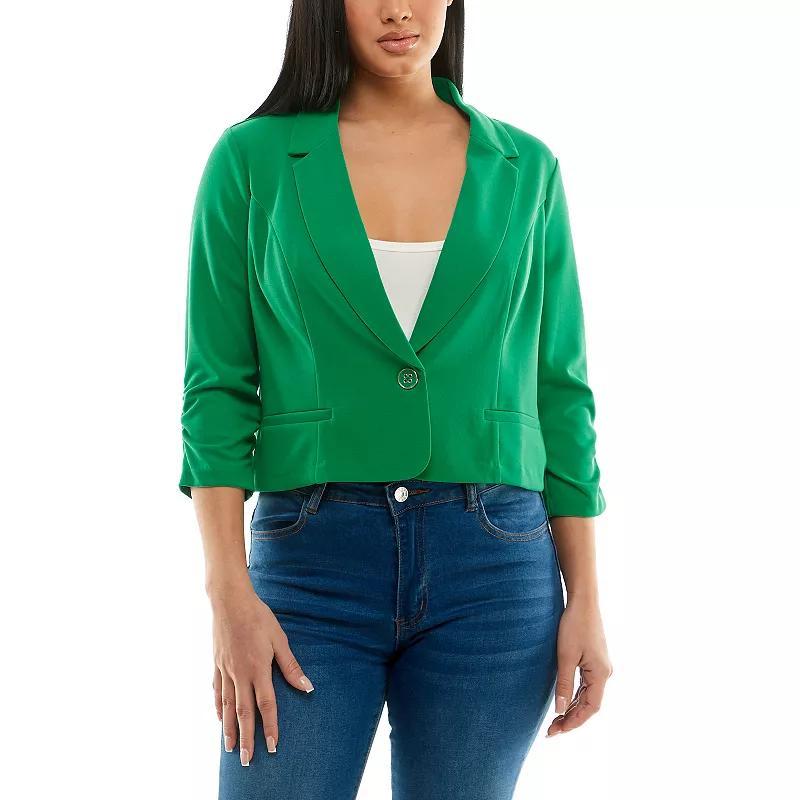 Women's Nina Leonard Button Cropped Blazer,  Product Image