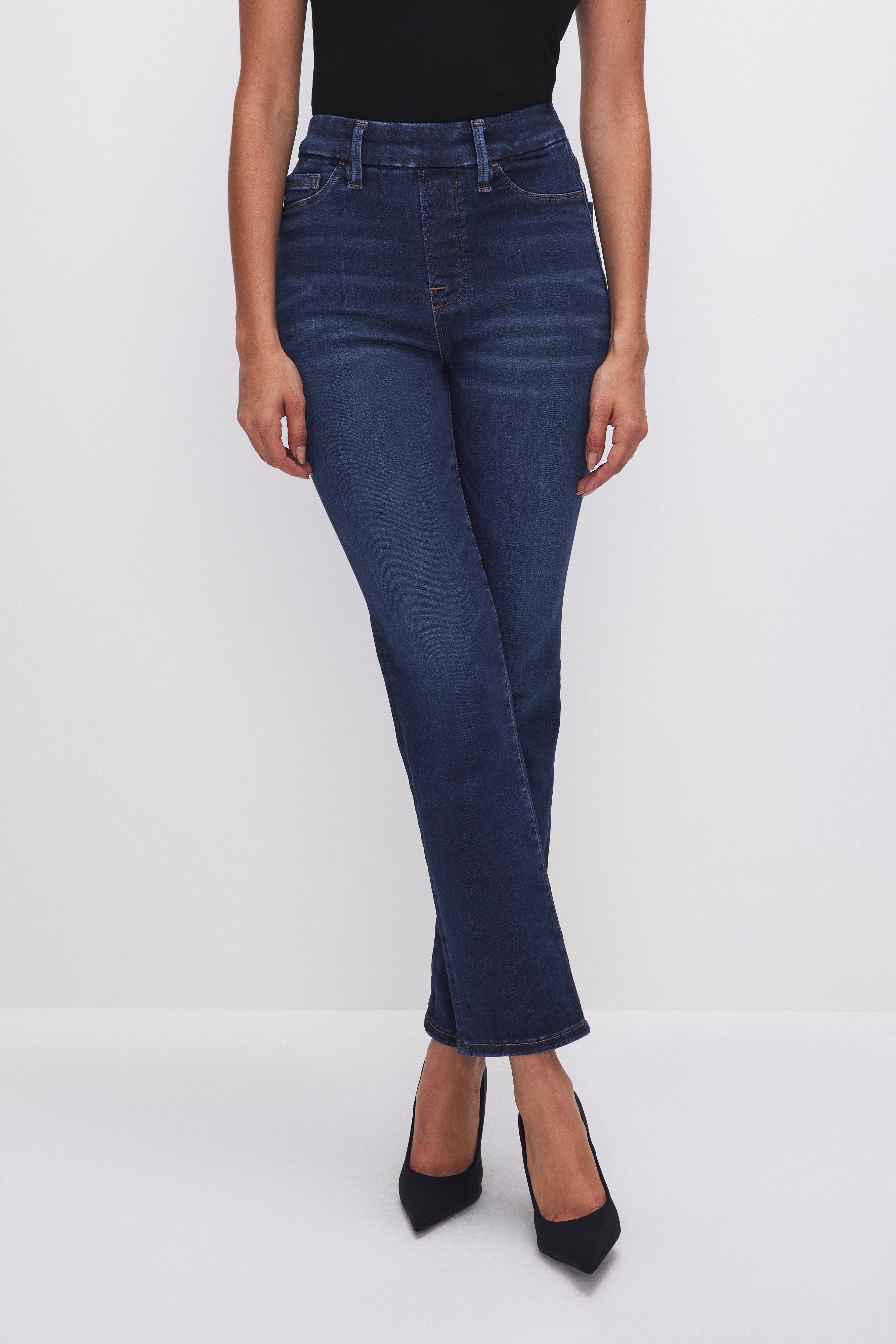 POWER STRETCH PULL-ON STRAIGHT JEANS | INDIGO491 Product Image