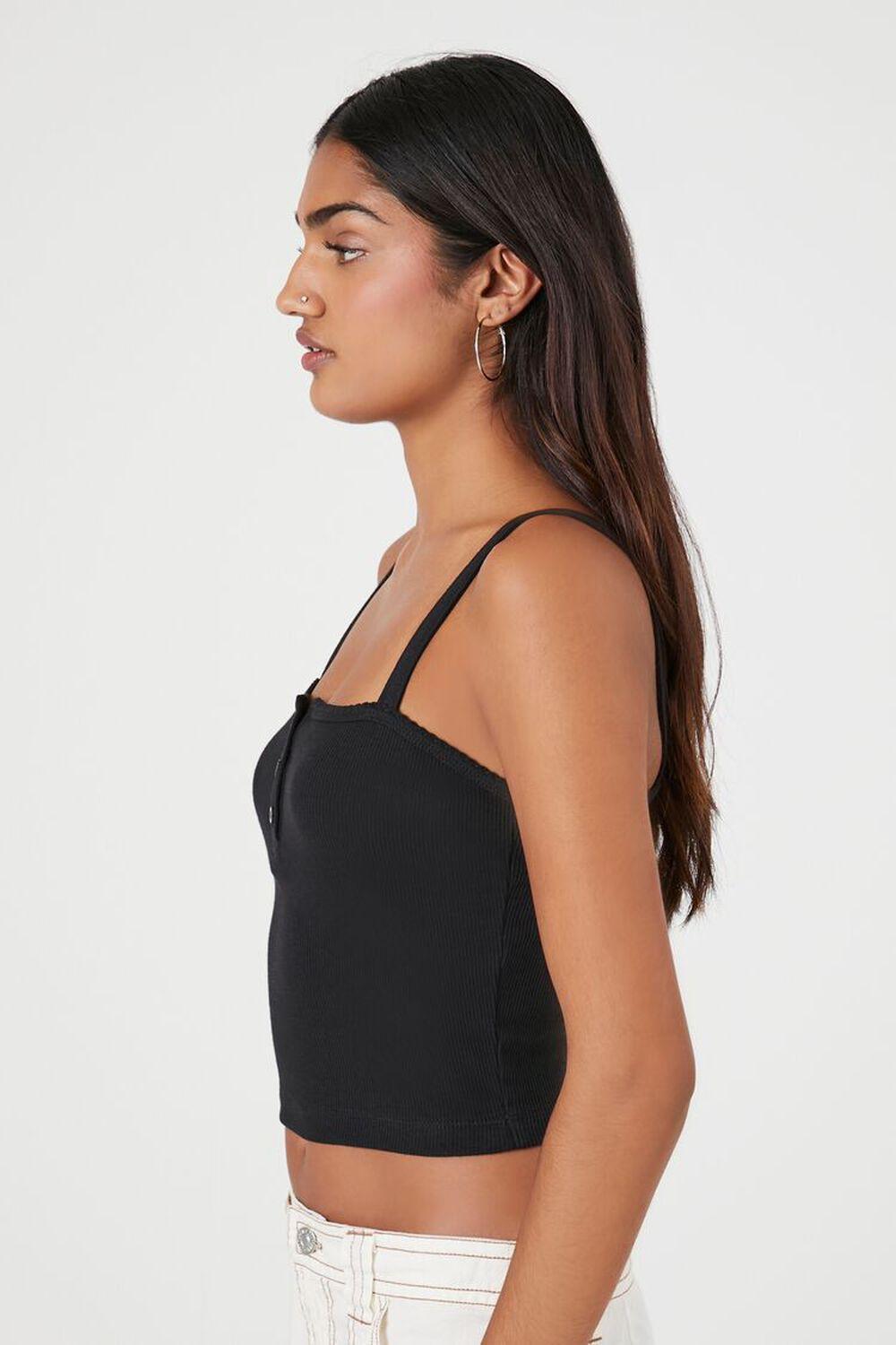 Ribbed Half-Button Cropped Cami | Forever 21 Product Image