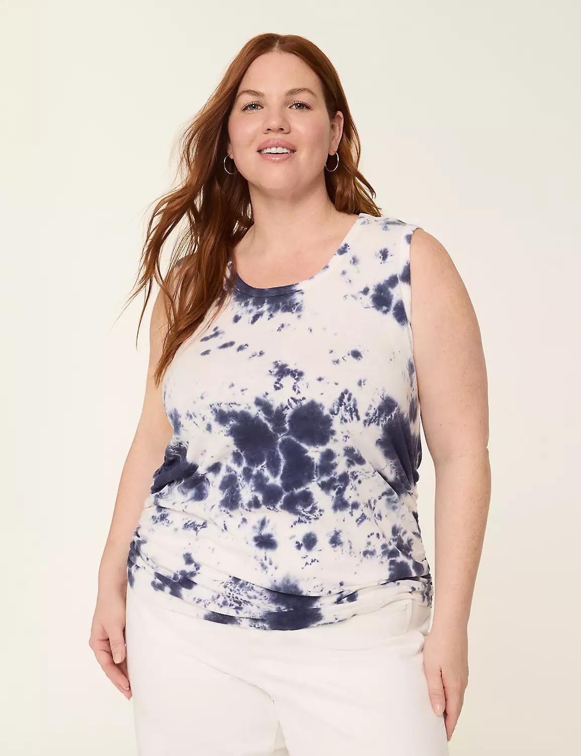 Scoop-Neck Side-Ruched Tank Product Image