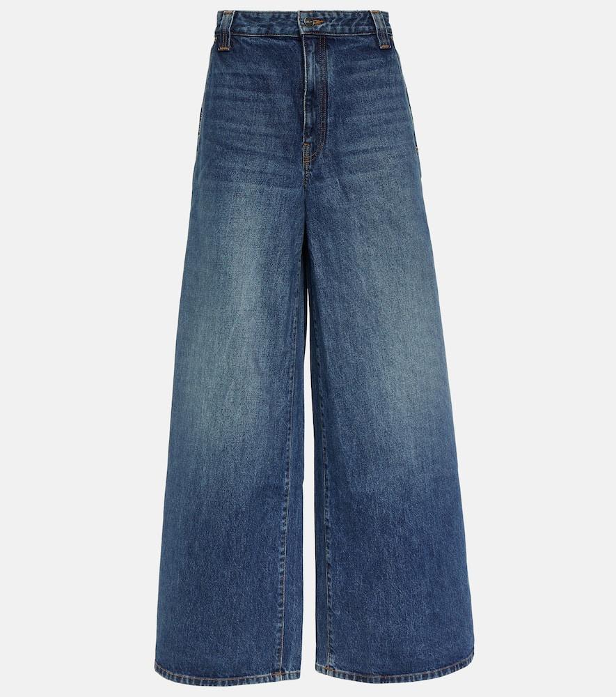 KHAITE Jacob High-rise Wide-leg Jeans In Blue Product Image