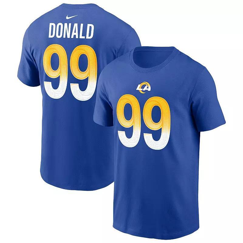 Mens Nike Aaron Donald Royal Los Angeles Rams Player Name & Number T-Shirt Product Image