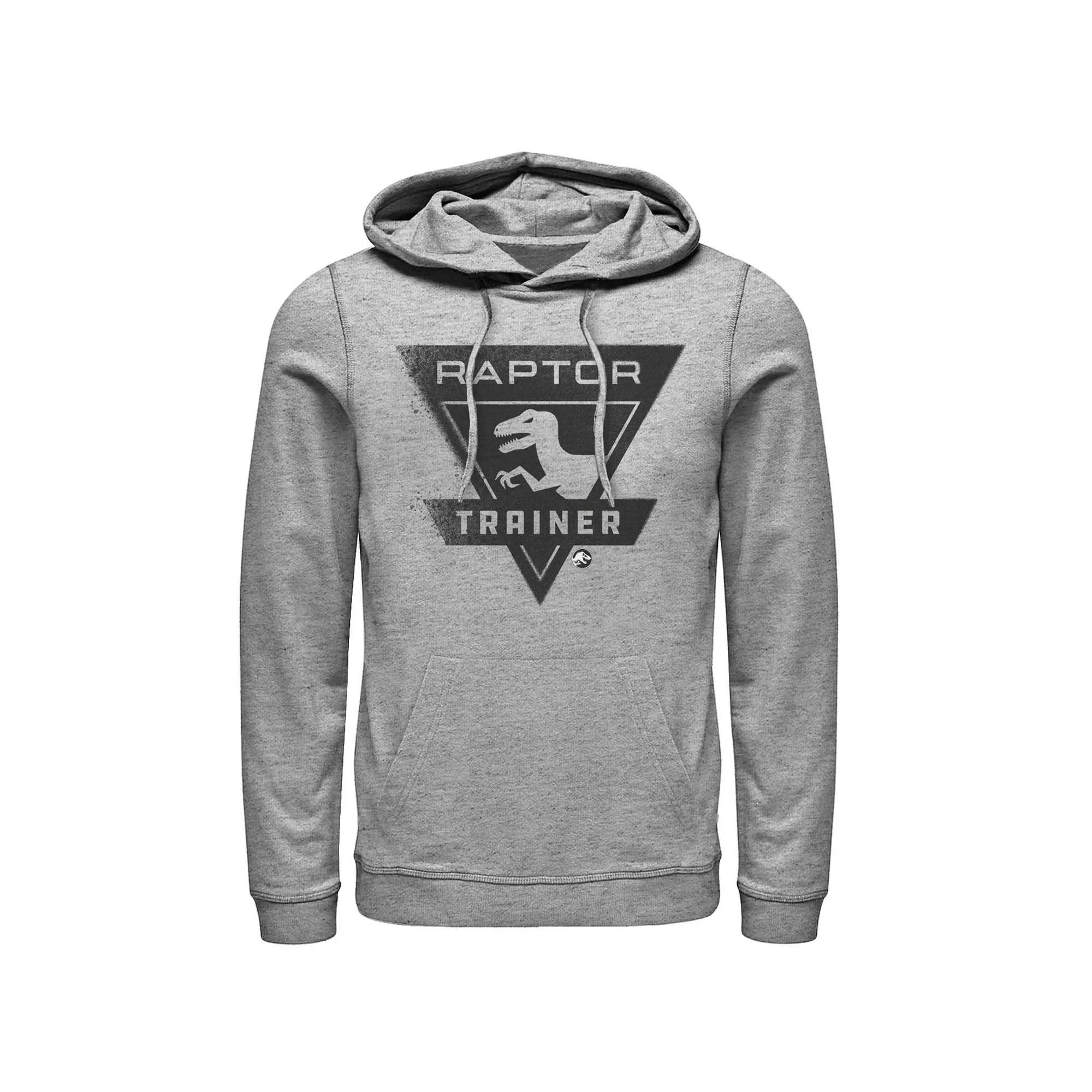 Men's Jurassic World Raptor Trainer Simple Logo Hoodie, Size: XL, Athletic Grey Product Image
