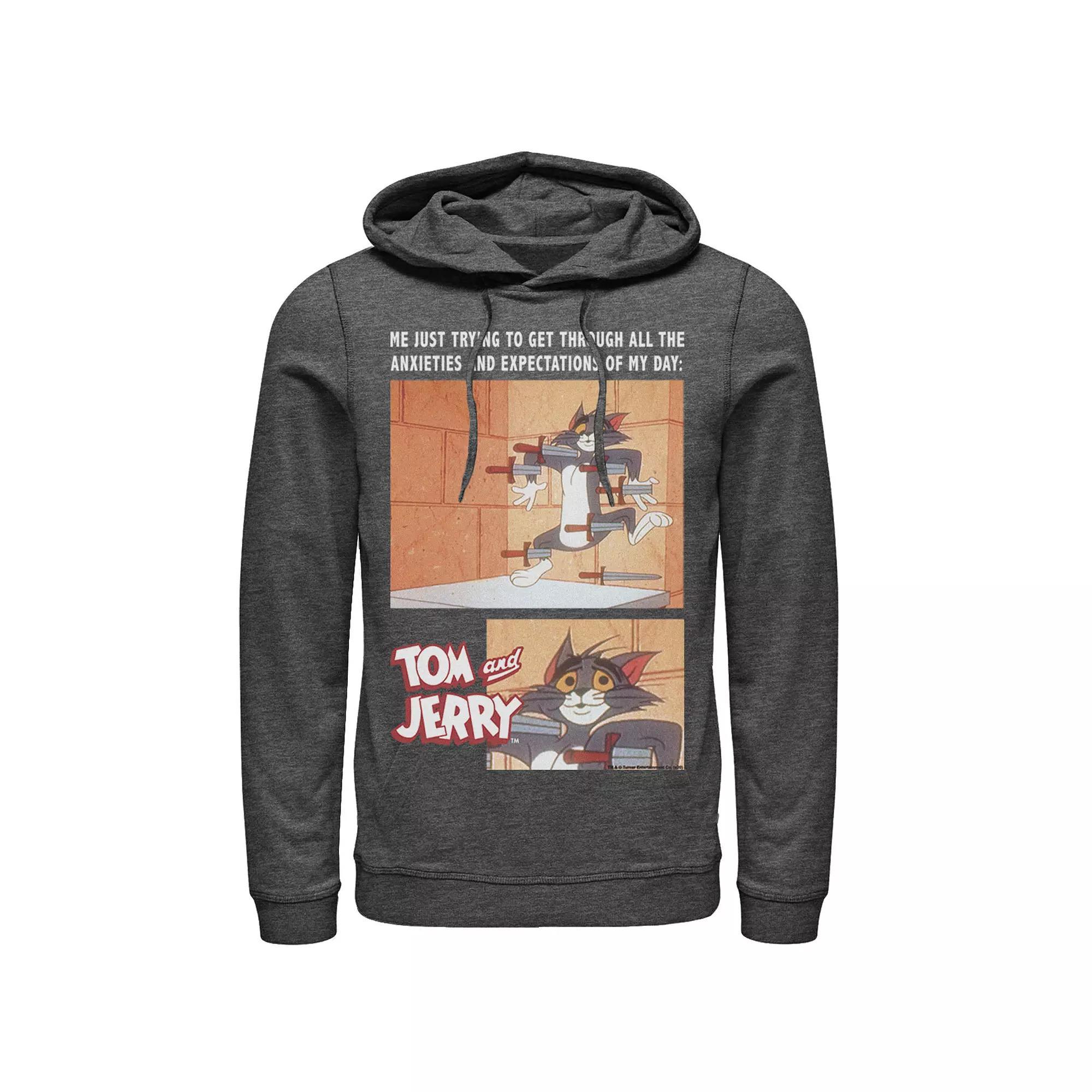 Men's Tom And Jerry Anxiety Meme Portrait Panels Hoodie,  Product Image