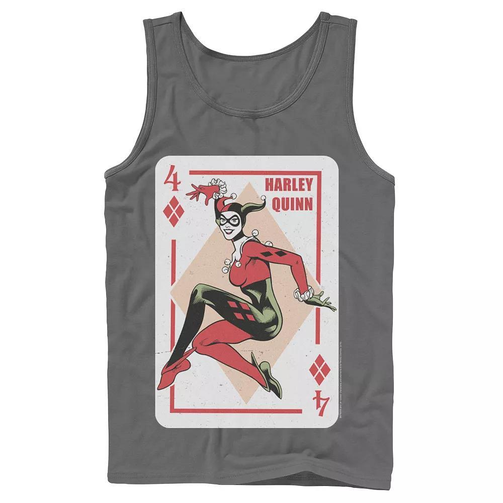 Men's DC Comics Harley Quinn Playing Card Tank Top,  Product Image