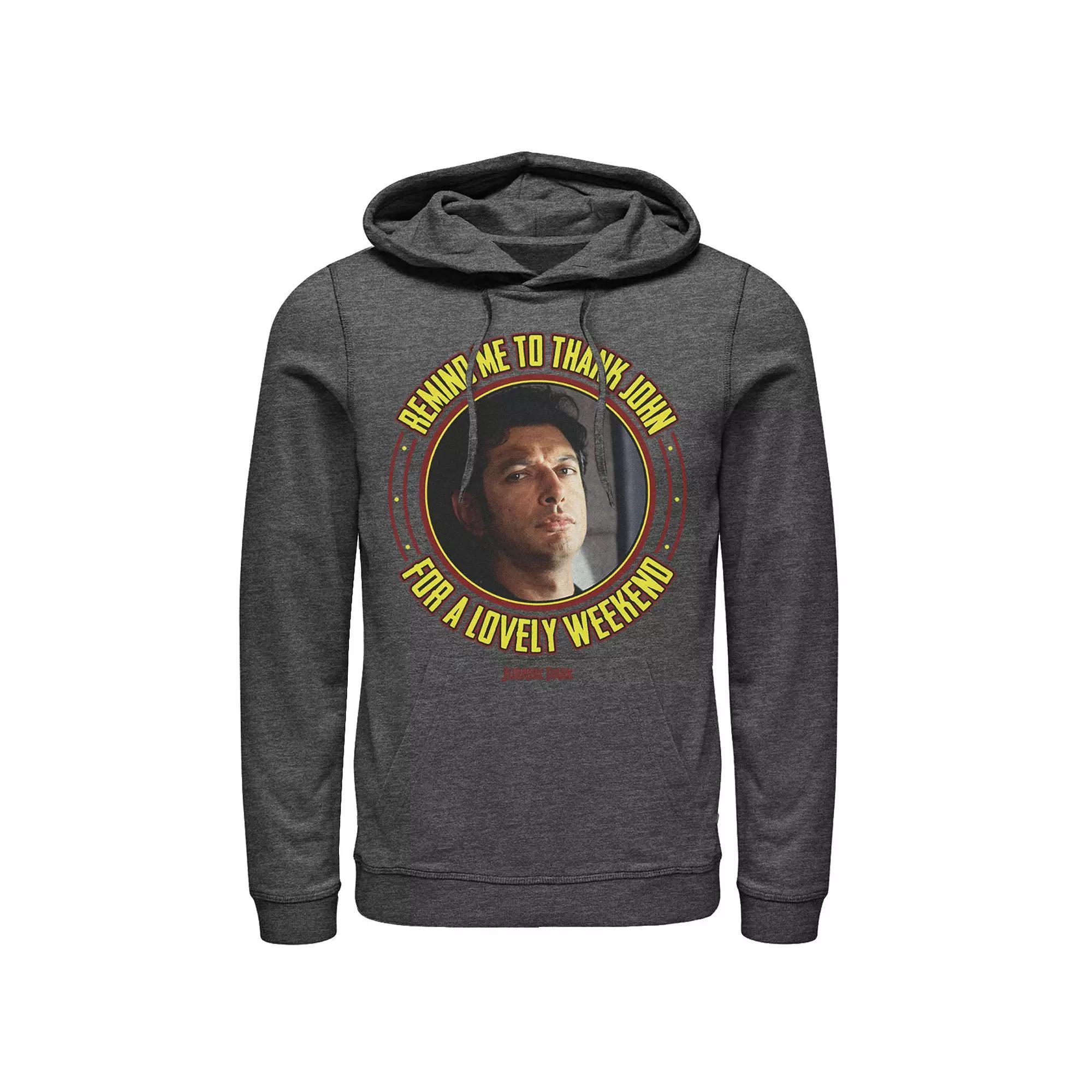 Men's Jurassic Park Remind Me To Thank John Hoodie,  Product Image