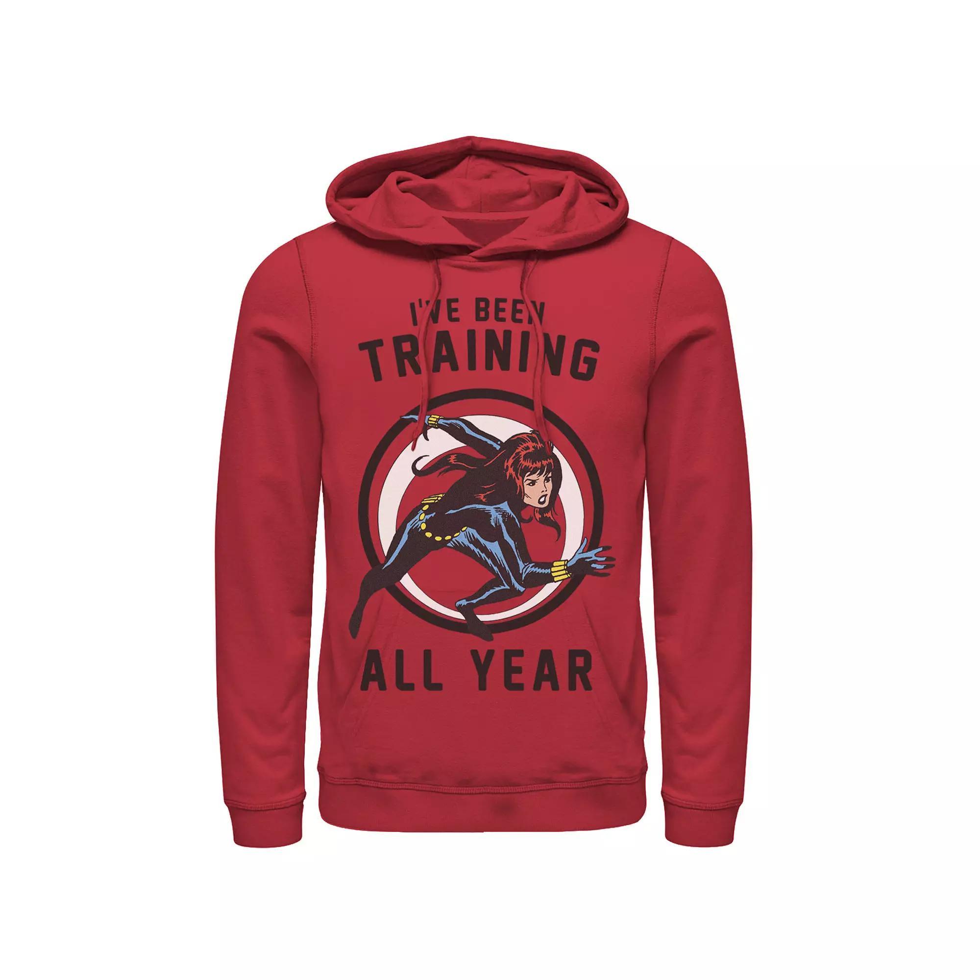 Men's Marvel Avengers Black Widow I've Been Training All Year Hoodie, Size: Medium, Red Product Image