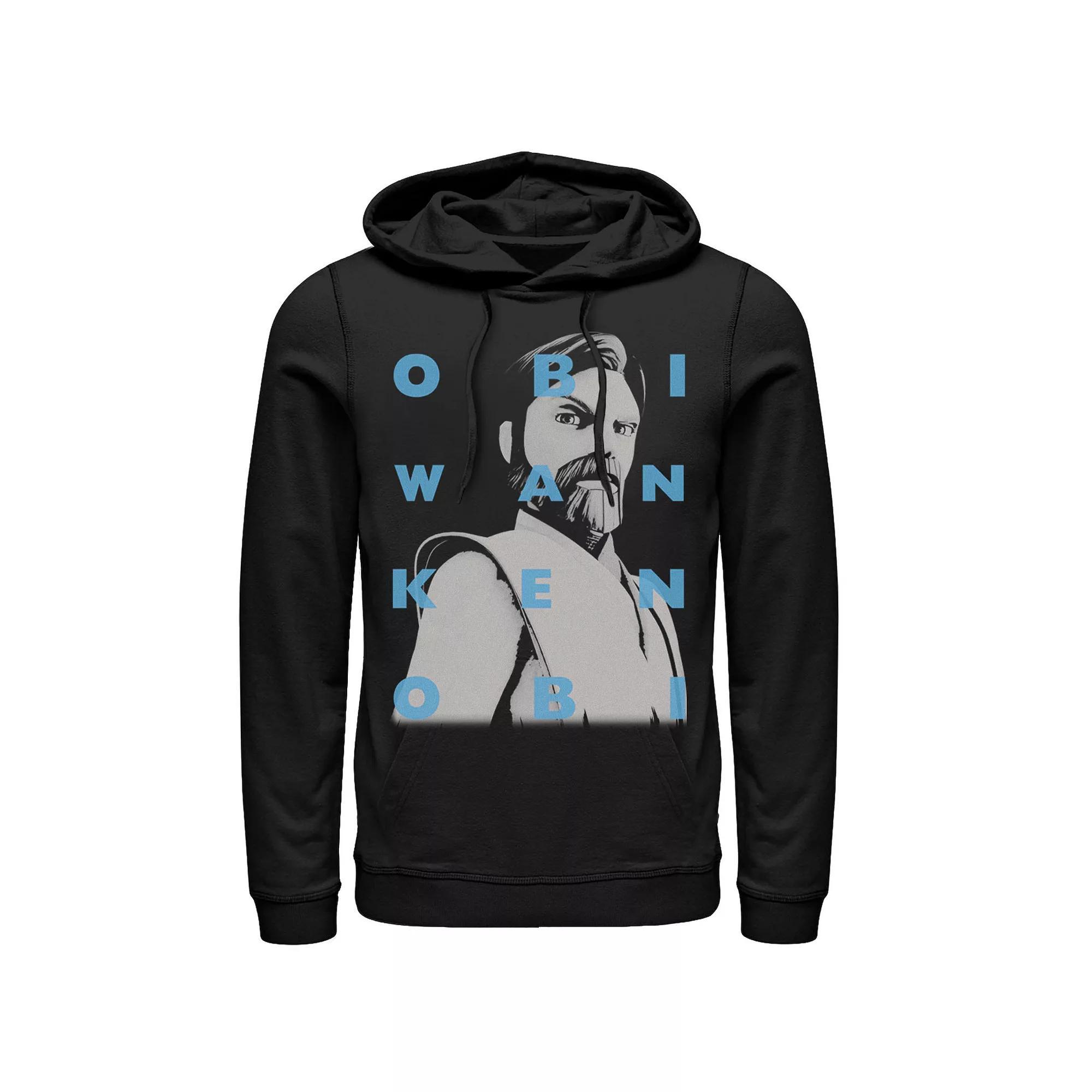 Men's Star Wars: Clone Wars Obi-Wan Kenobi Text Overlay Hoodie,  Product Image