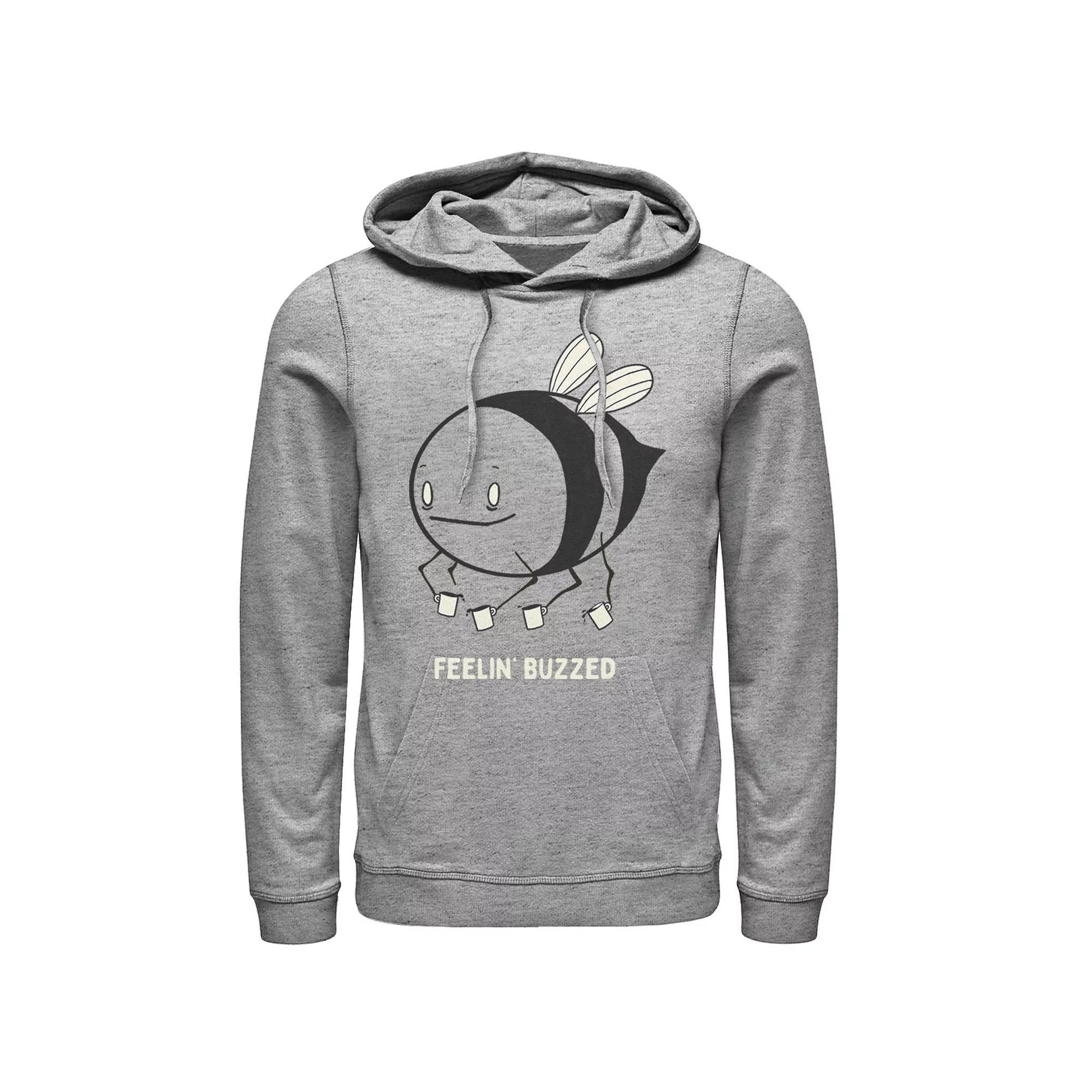 Men's Feelin Buzzed Coffee Bee Hoodie, Size: XL, Athletic Grey Product Image