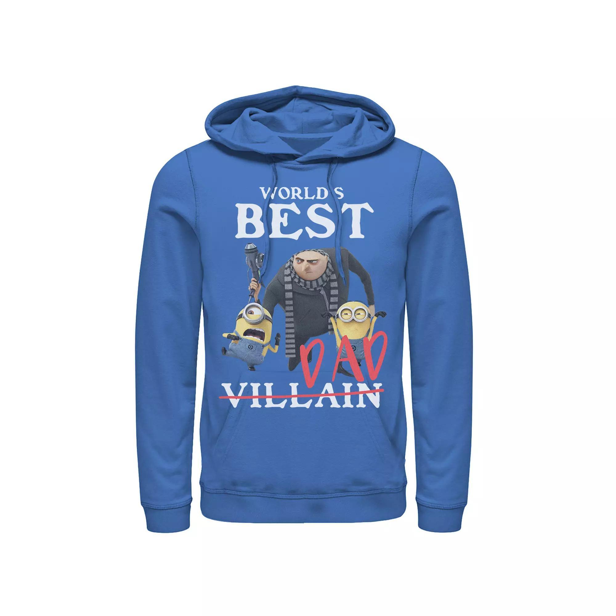 Men's Despicable Me Minions The Creature "World's Best Dad" Portrait Hoodie, Size: Small, Royal Product Image