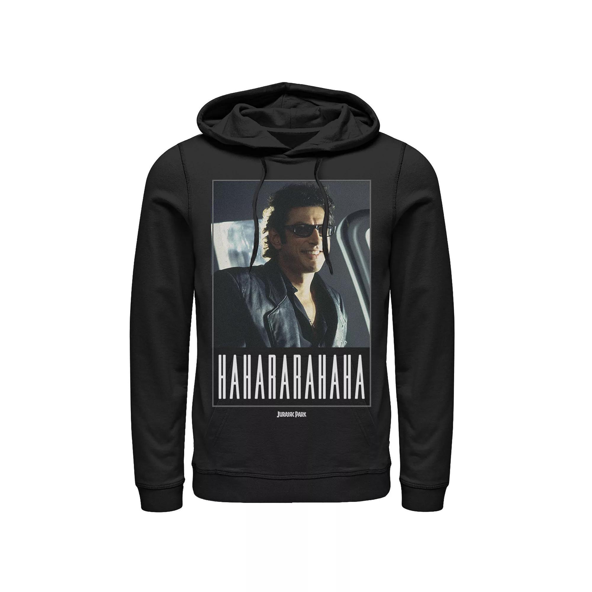 Men's Jurassic Park Ian Malcolm Hahararahaha Hoodie, Size: XL, Blue Product Image