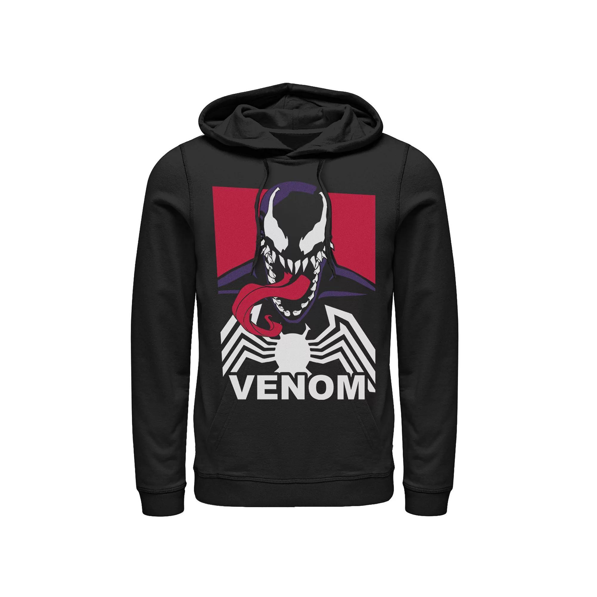 Men's Marvel Venom Tongue Out Comic Logo Hoodie, Size: XL, Black Product Image