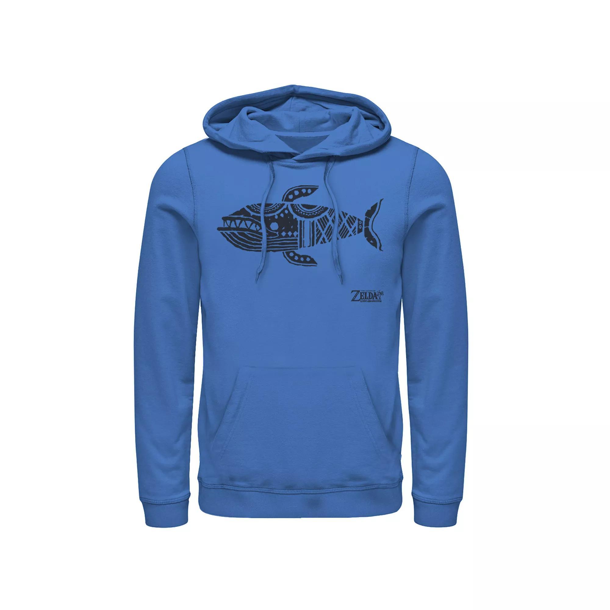Men's Nintendo Legend Of Zelda Links Awakening Whale Glyph Portrait Logo Graphic Hoodie,  Product Image