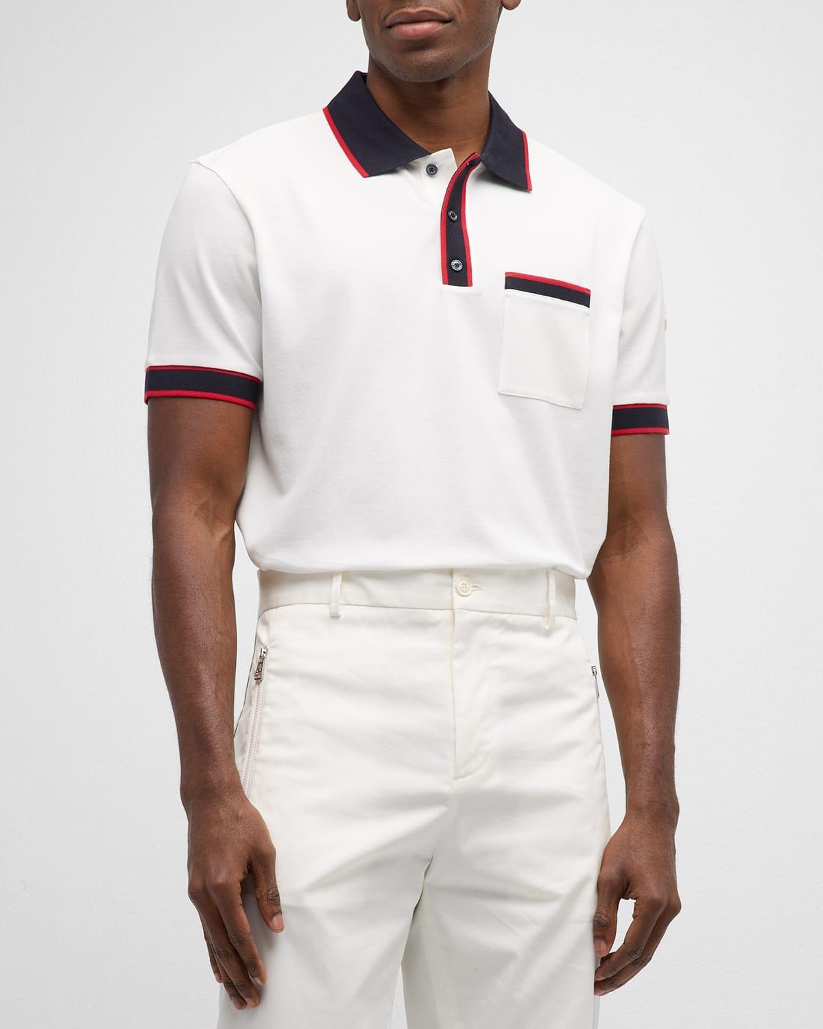 Mens Contrast-Trim Polo Shirt Product Image