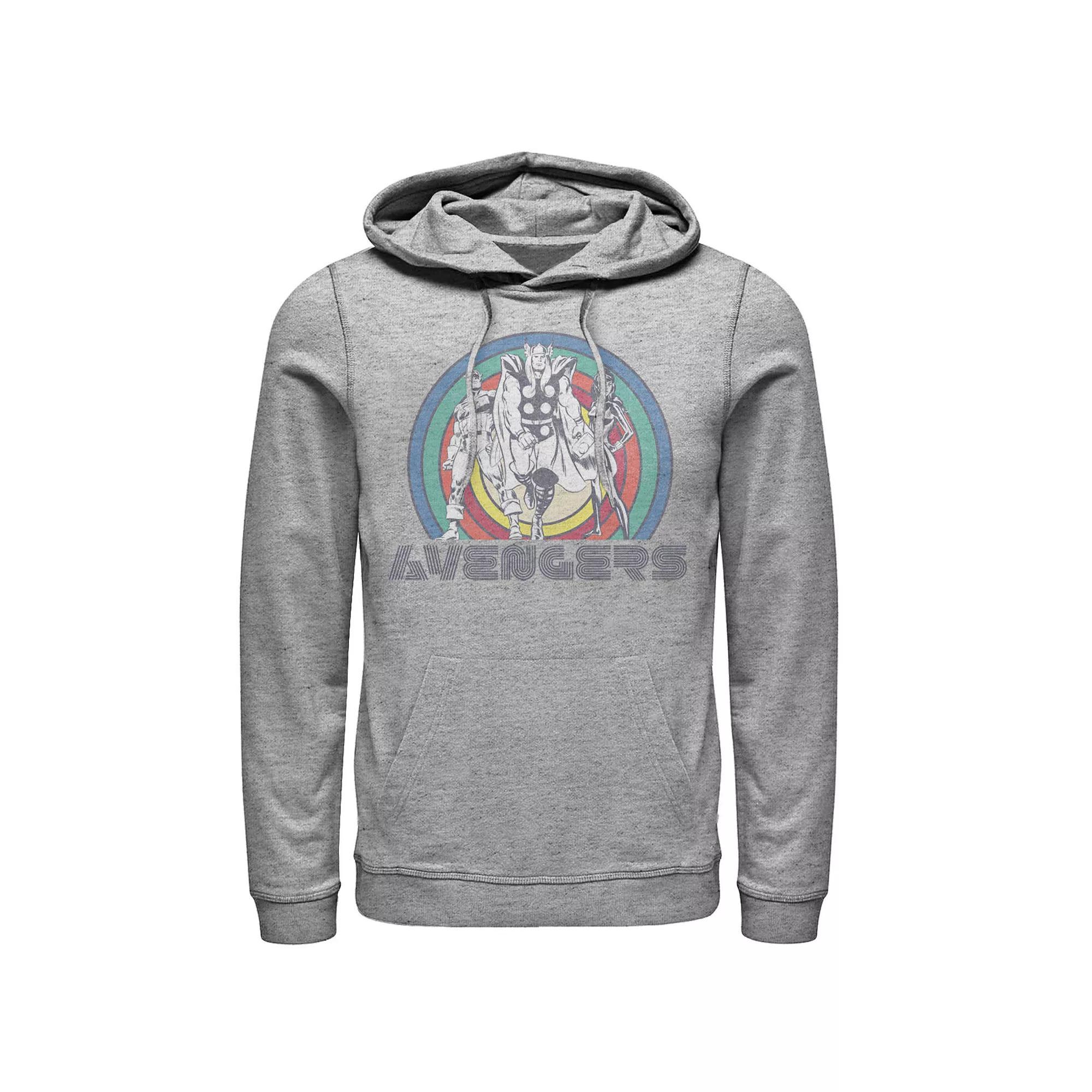 Men's Marvel Avengers Classic Thor Black Widow Captain America Hoodie, Size: Small, Athletic Grey Product Image