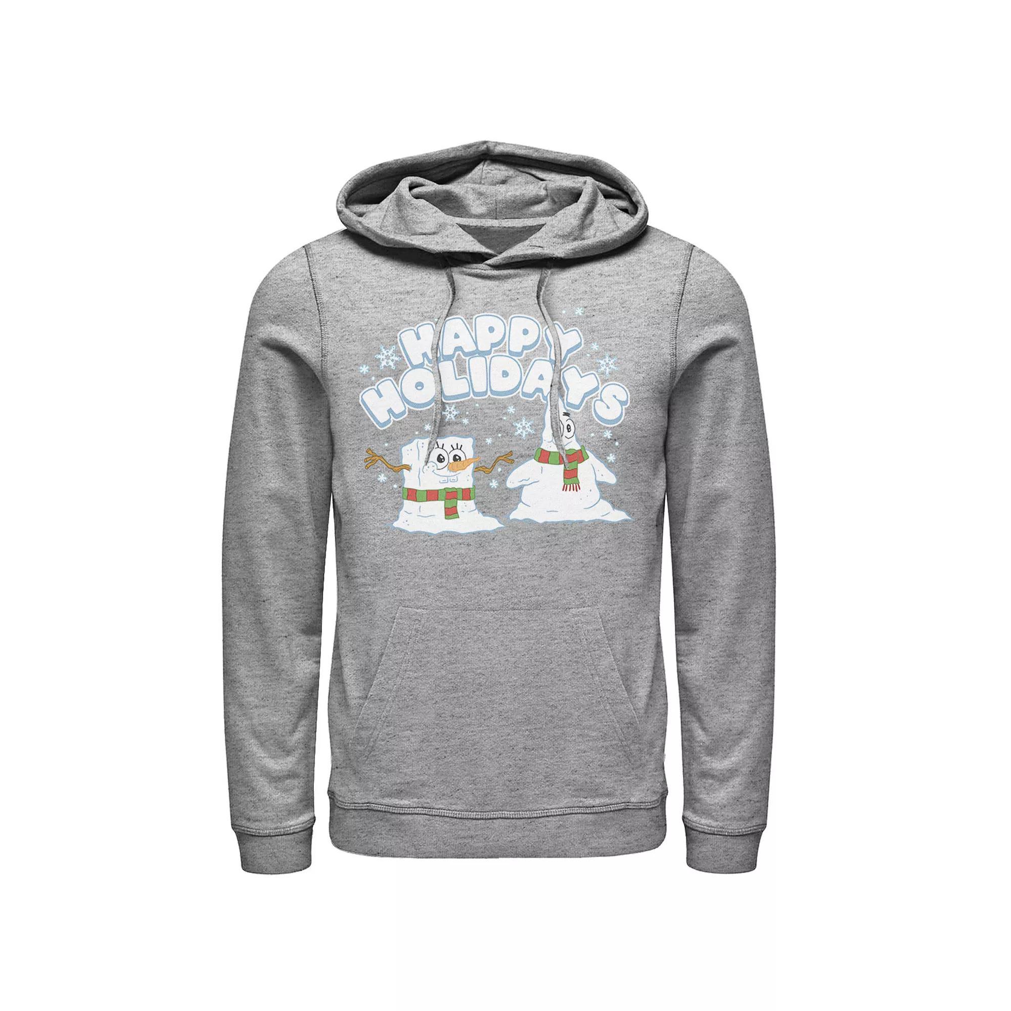 Men's Nickelodeon SpongeBob SquarePants Snowmen Happy Holidays Hoodie,  Product Image