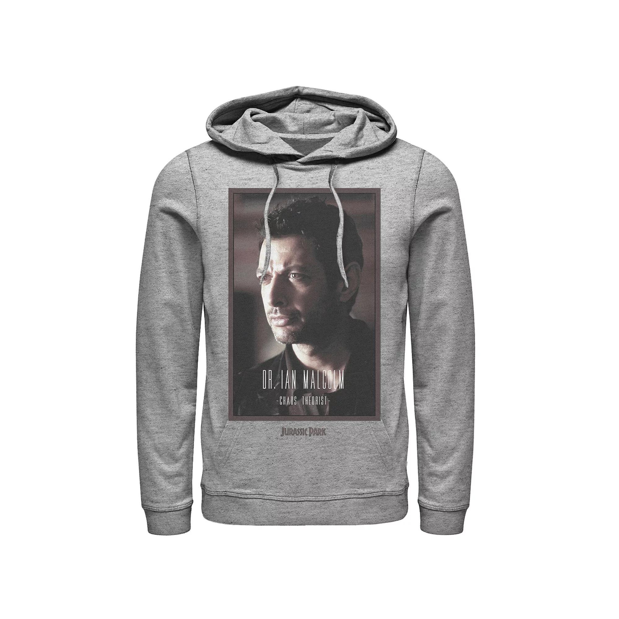 Men's Jurassic Park Dr. Ian Malcolm Chaos Theorist Pullover Hoodie, Size: Medium, Athletic Grey Product Image