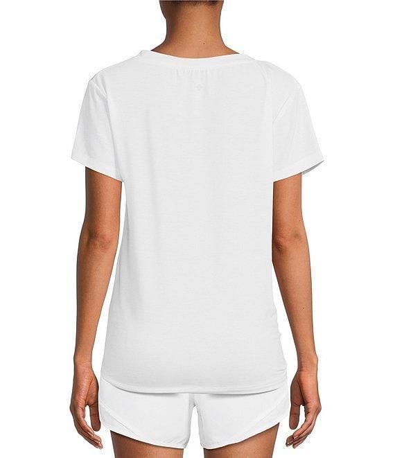 Antonio Melani Active Impact V-Neck Short Sleeve Relaxed Fit Knot Front Coordinating Shirt Product Image