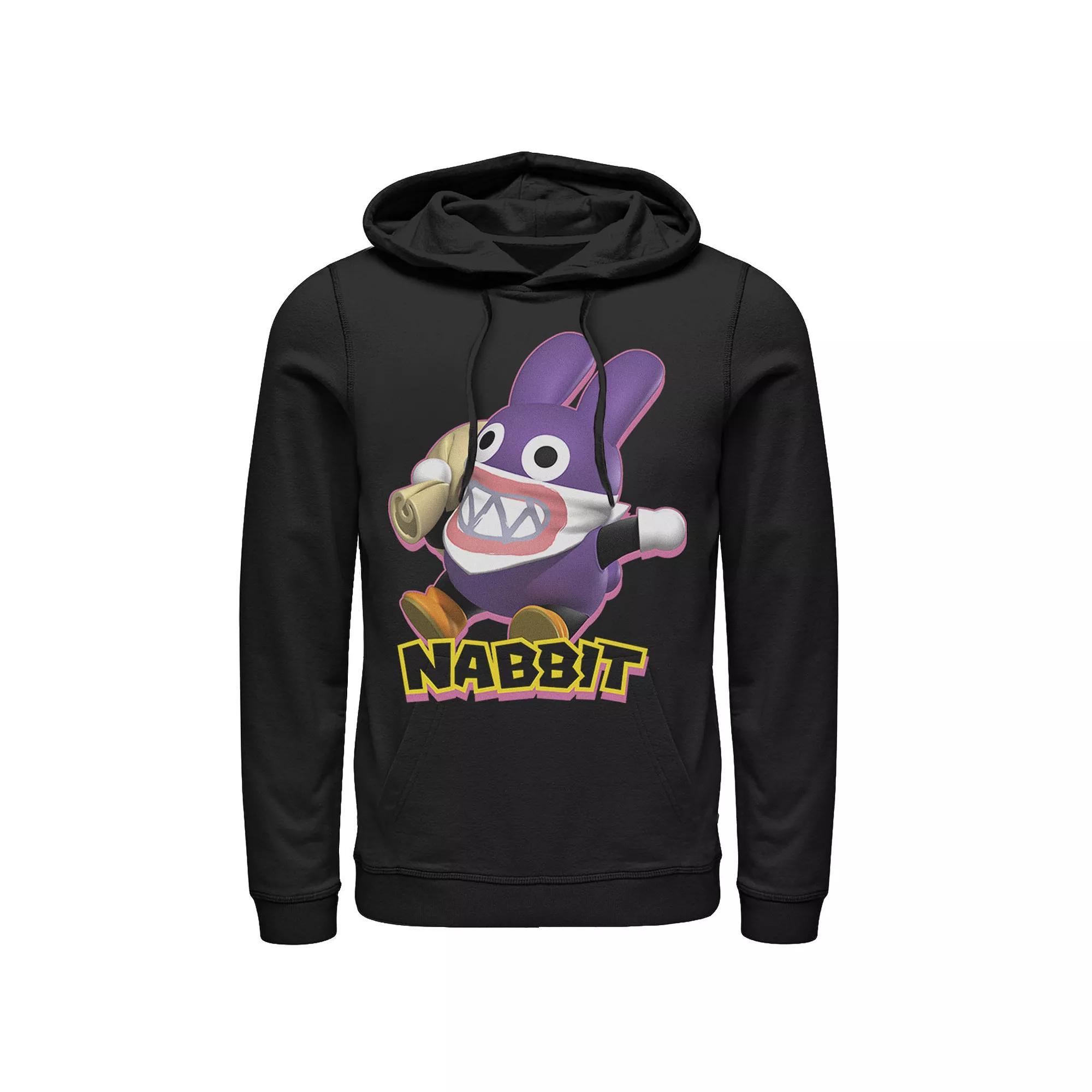 Men's Nintendo Super Mario Nabbit Action Pose Portrait Logo Hoodie, Size: XL, Black Product Image