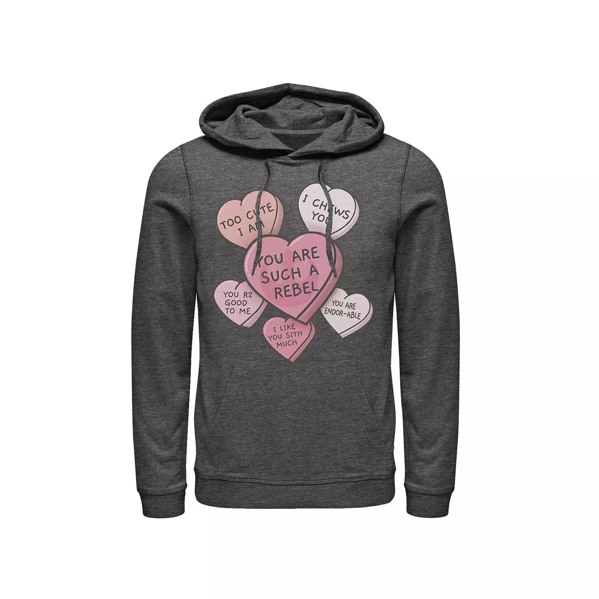 Men's Star Wars Valentine's Day Candy Heart Quotes Hoodie,  Product Image