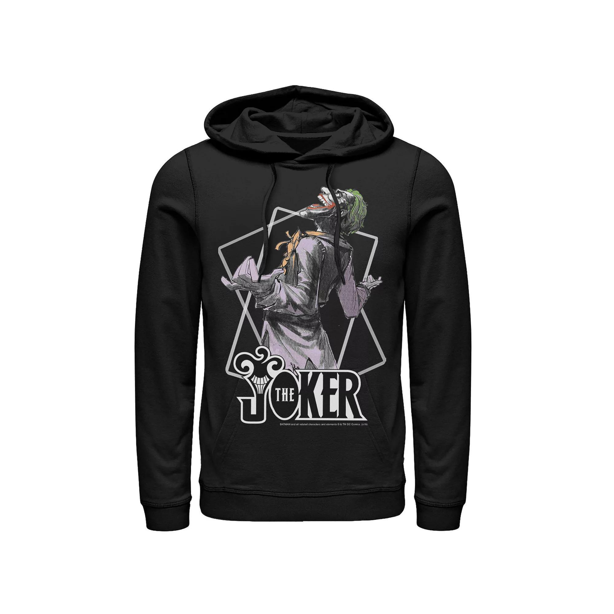 Men's DC Comics The Joker Card Outline Hoodie, Size: Medium, Black Product Image