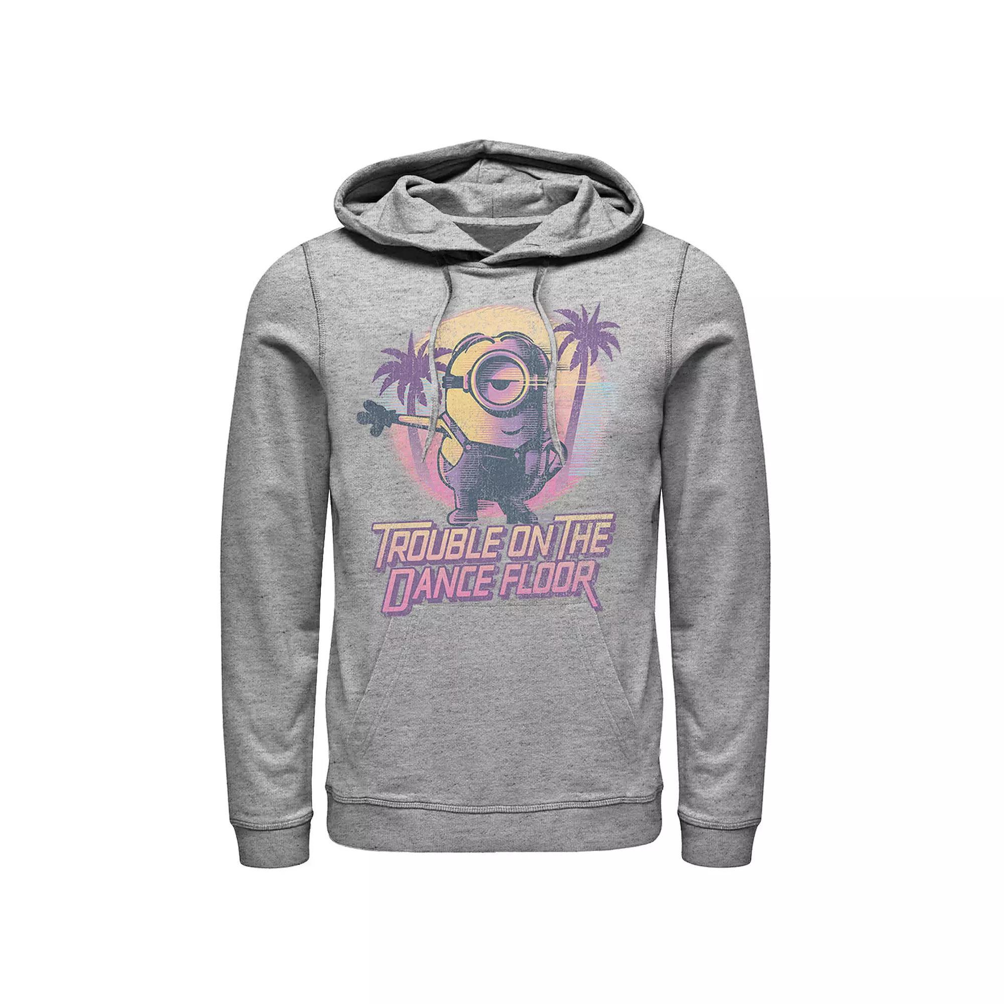 Men's Despicable Me Minions Tropical Dance Trouble Pullover Hoodie, Size: Small, Athletic Grey Product Image
