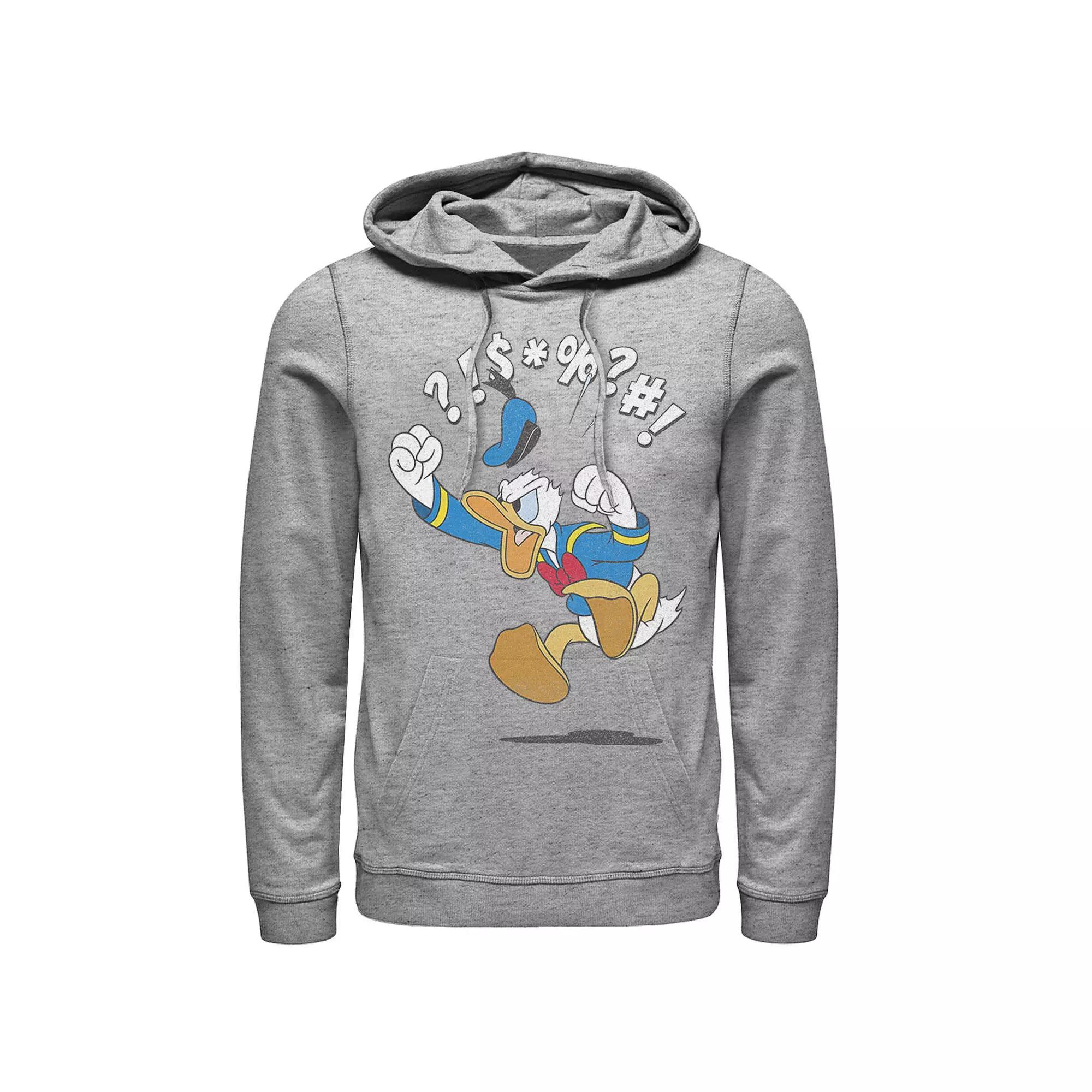 Disney's Mickey & Friends Donald Duck Men's Angry Jump Hoodie, Size: XL, Athletic Grey Product Image