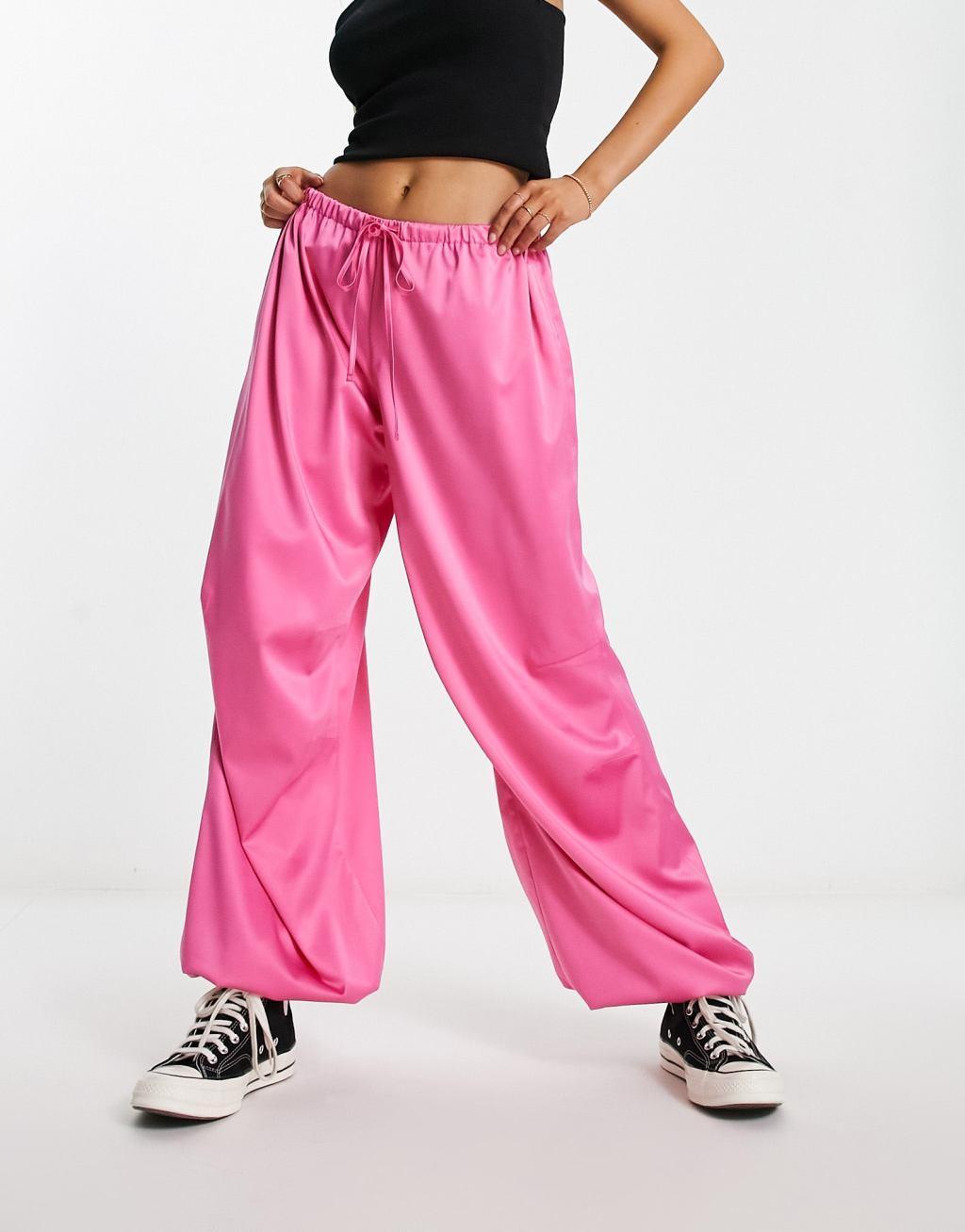 ASOS DESIGN satin parachute pants Product Image