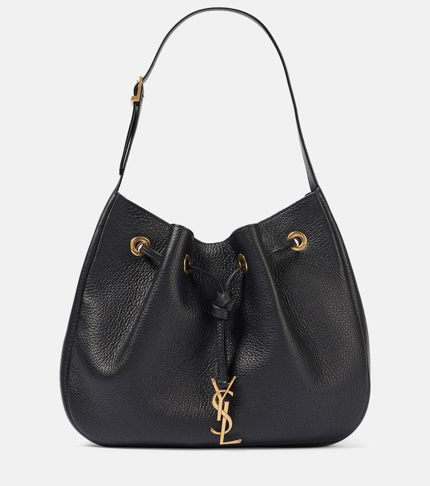 SAINT LAURENT Paris Vii Small Embellished Textured-leather Shoulder Bag In Black Product Image